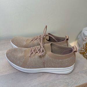 FitFlop F Sporty Flex Womens Sneaker Uberknit Shoe Size 7 1/2 Tan